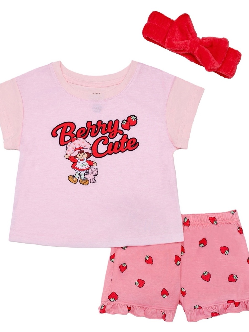 NWT Strawberry Shortcake 3 piece w/ Red Headband Size XS 4/5